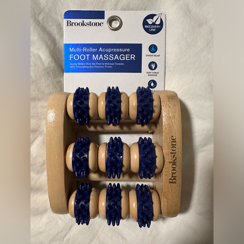 New Brookstone Blue Multi-Roller Foot Massager